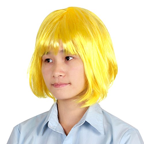 Ruilogod Frauen party cospaly faux haarstil kostüm kurze gerade voll wackely gelb Ruilogod Frauen party cospaly faux haarstil kostüm kurze gerade voll wackely gelb von Ruilogod