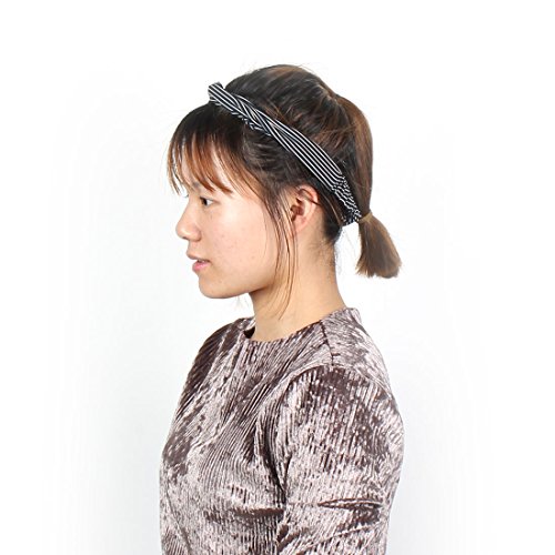 Ruilogod Frauenübung Yoga Haar Verpackungs-Schal-Hauptband-Sport-elastische Streifen Stirnband Marine-Blau von Ruilogod