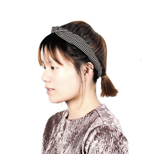 Ruilogod Frauenübung Yoga Haar Verpackungs-Schal-Hauptband-Sport-elastischer Streifen Stirnband Schwarz von Ruilogod