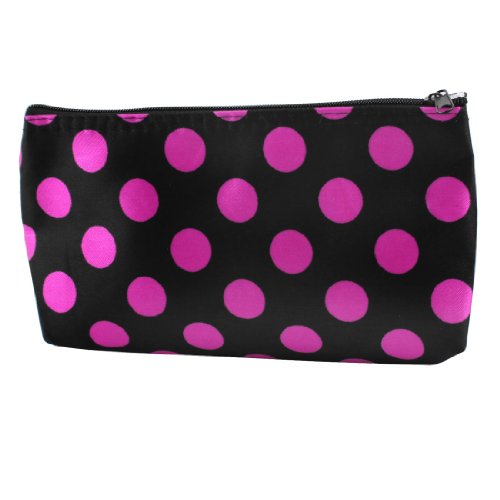 Ruilogod Fuchsia Dots Black Cosmetic Makeup Halter Pouch Tasche für Frau von Ruilogod