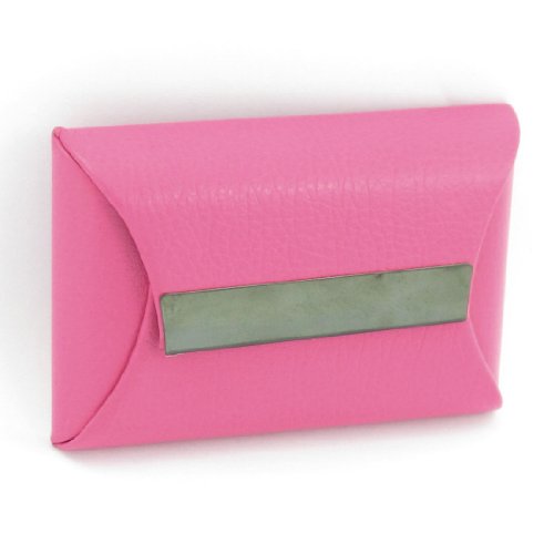 Ruilogod Fuchsia Faux Leather MAGNETIC GLAP Business Name Kartenkartenkiste von Ruilogod