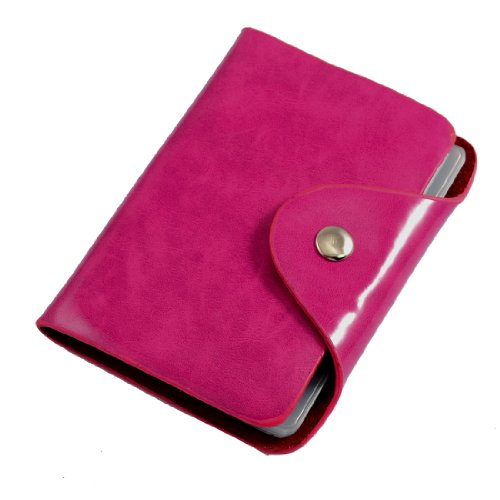 Ruilogod Fuchsia Kunstleder Bank Kreditkarten-Taschen-Taschen-Taschen-Fallhalter von Ruilogod