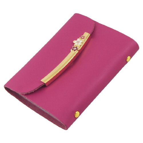 Ruilogod Fuchsia Kunstleder Goldton Metall Detailing Name Karteninhaber von Ruilogod