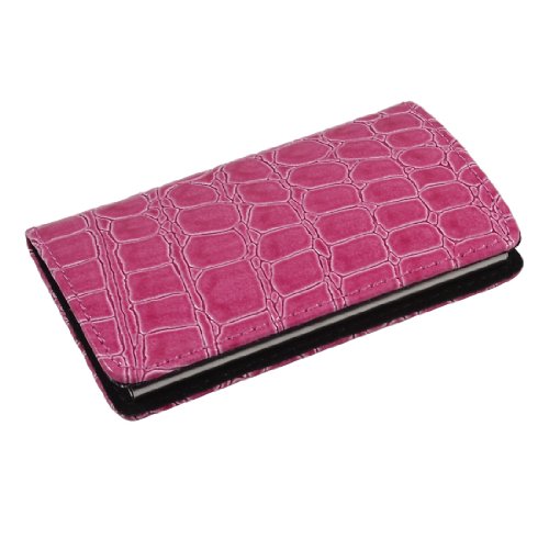 Ruilogod Fuchsia Snake Prägung Kunstleder Magnetverschluss Kreditkarteninhaber Fall von Ruilogod