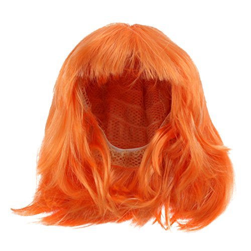 Ruilogod Full Fransen Kurzfrisur Cosplay Orange Perücke von Ruilogod