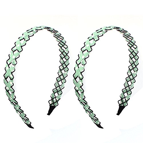 Ruilogod Geflochtenes Seil Tuch Metall Weave Decor Hairband Hair Hoop 2 stücke grün von Ruilogod