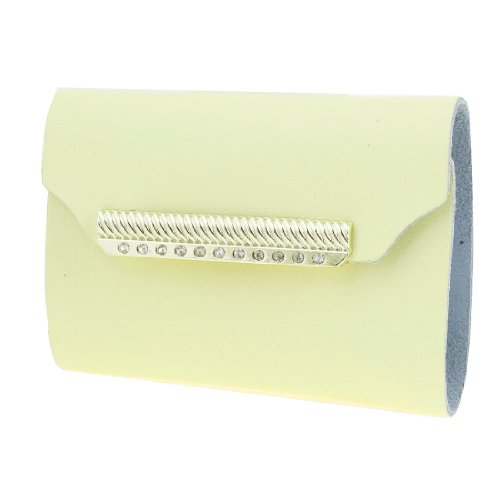 Ruilogod Gelb Kunstleder 26pcs Kapazität Press Stud Bank-Kreditkarte-Taschen-Kasten-Halter von Ruilogod