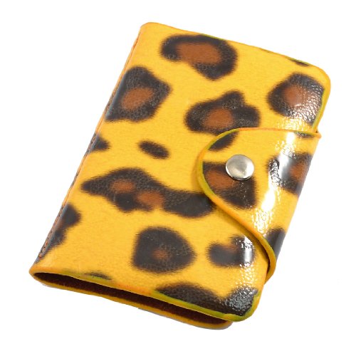 Ruilogod Gelbe Kunstleder Leopard Muster Bank Kreditkarte Tasche Fallhalter Ruilogod Gelbe Kunstleder Leopard Muster Bank Kreditkarte Tasche Fallhalter von Ruilogod