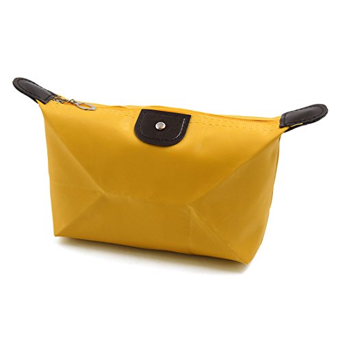 Ruilogod Gelbe Make-up-Tasche Kosmetiktasche Multifunktionale Toiletten-Reißverschluss Waschen Organizer Container von Ruilogod