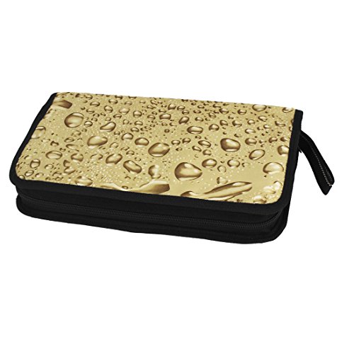 Ruilogod Gewebe Rechteck Wassertropfen Druck Aufbewahrungskoffer Halter Tasche Gelb von Ruilogod
