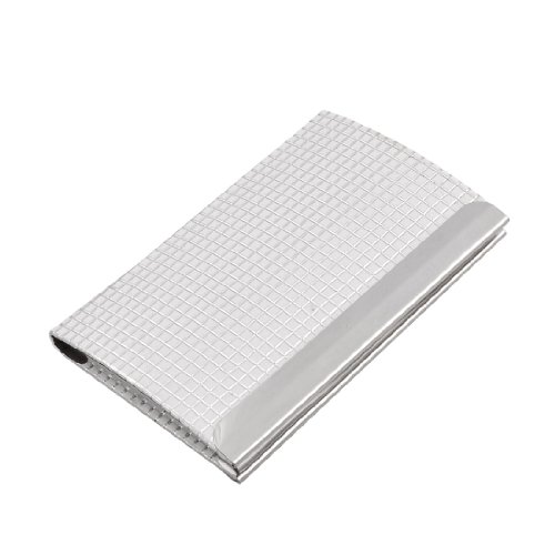 Ruilogod Gittermuster Faux Leder Außenseite Metall Visitenkarteninhaber Fall von Ruilogod