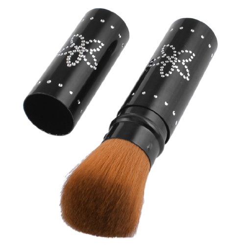 Ruilogod Glittery Rhineston Blumen-Schwarz-Handgriff weiches Haar einziehbare Bürste für Damen von Ruilogod