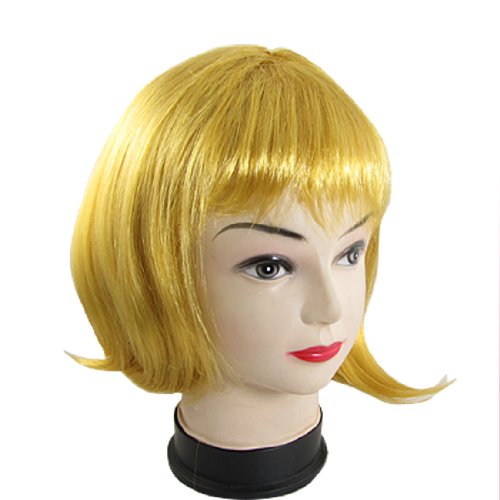 Ruilogod Goldton-Faux-Haar-Stil-Haarschnitt-Kostüm kurze gerade Perücke von Ruilogod
