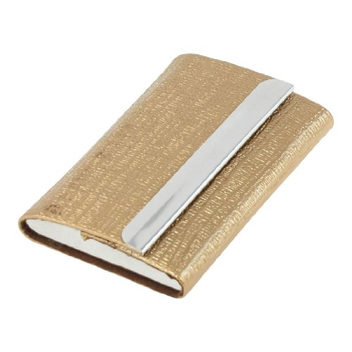 Ruilogod Goldton texturierte Kunst-Leder-Magnetklappe-Schließung Visitenkarteninhaber Organizer von Ruilogod