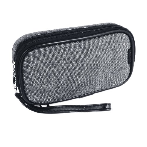 Ruilogod Grau 2 Fächer Reißverschluss Kosmetiktasche Geldbörse Wallet W Mirror Für Damen Ruilogod Grau 2 Fächer Reißverschluss Kosmetiktasche Geldbörse Wallet W Mirror Für Damen von Ruilogod