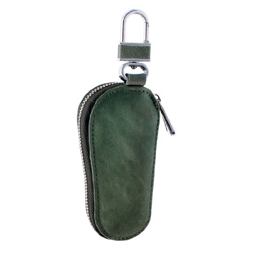 Ruilogod Grüner Kunstleder-Reißverschluss Closure Car Schlüsselanhänger Schlüssel Geldbörse Brieftasche von Ruilogod