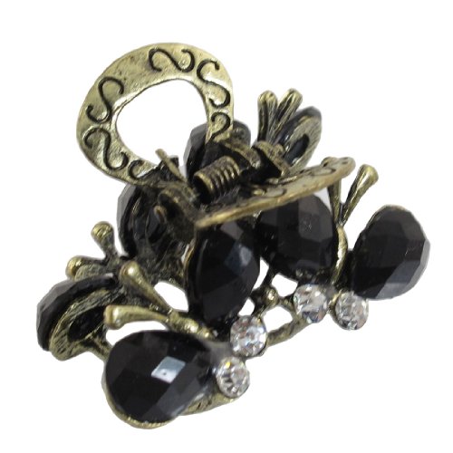 Ruilogod Haarklammer für Damen, Metall, Schmetterling-Design, Schwarz von Ruilogod