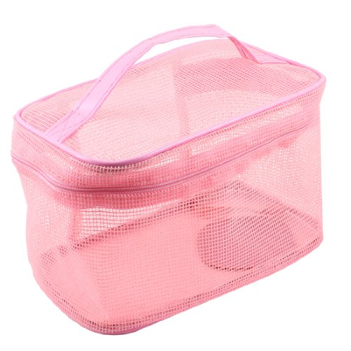 Ruilogod Handliche Frauen Reißverschlüsse Rosa Rechteck Kosmetikhalter Make-up Tasche W Spiegel Ruilogod Handliche Frauen Reißverschlüsse Rosa Rechteck Kosmetikhalter Make-up Tasche W Spiegel von Ruilogod
