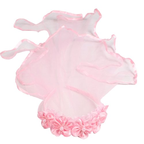 Ruilogod Hochzeit Mädchen-Rosa-Korn-Blumen-Spitze-Akzent Haarreif Schleier von Ruilogod