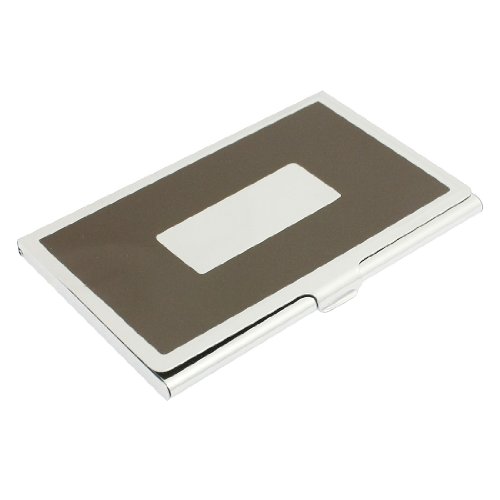 Ruilogod Kaffeefarbe Kunststoffoberfläche Silber Ton Aluminium Visitenkarten-Fallhalter von Ruilogod