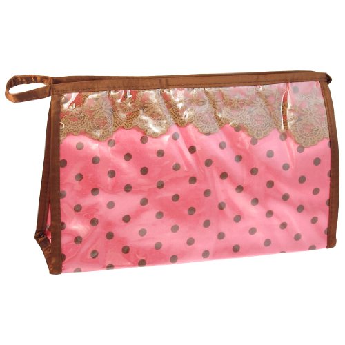 Ruilogod Klare kunststoffbeschichtete Gepunktete Druck gezippte Spitze Make-up Aufbewahrungstasche Wassermelone rot von Ruilogod