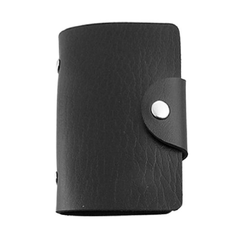 Ruilogod Knopfverschluss Faux Leder Visitenkartenhalter schwarz von Ruilogod