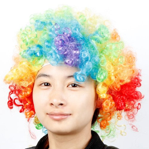 Ruilogod Kostüm Bunte Clown Afro Perücke Wild Wild Curl Up Hairie von Ruilogod