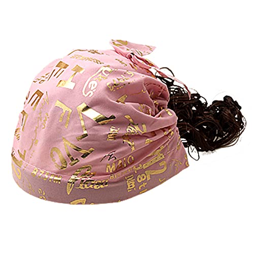 Ruilogod Kostüm Mädchen braune lockige Perücke Faux Toupet w/Kappe Bandana von Ruilogod