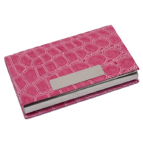 Ruilogod Krokodilmuster Metallmagnetische Fuchsia Name ID Karten Fallinhaber Organizer von Ruilogod