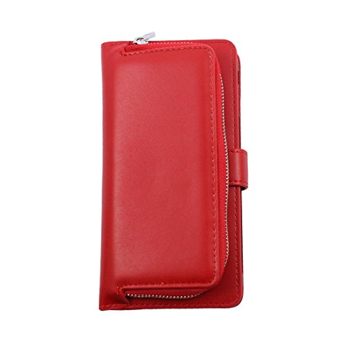 Ruilogod Kunstleder-Handy mit Reißverschluss Mappen-Karten-Slot magnetischen -Fall-Abdeckung Rot für 7 Ruilogod Kunstleder-Handy mit Reißverschluss Mappen-Karten-Slot magnetischen -Fall-Abdeckung Rot für 7 von Ruilogod