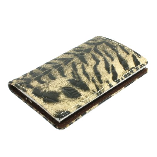 Ruilogod Kunstleder-beschichtete Tiger-Muster-Visitenkarten-Koffer schwarz von Ruilogod