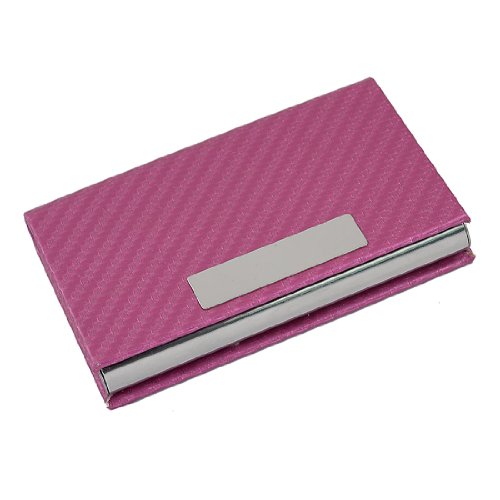 Ruilogod Kunstleder beschichtete strukturierte Gewebe-Muster-Visitenkarten-Fallhalter Fuchsia von Ruilogod