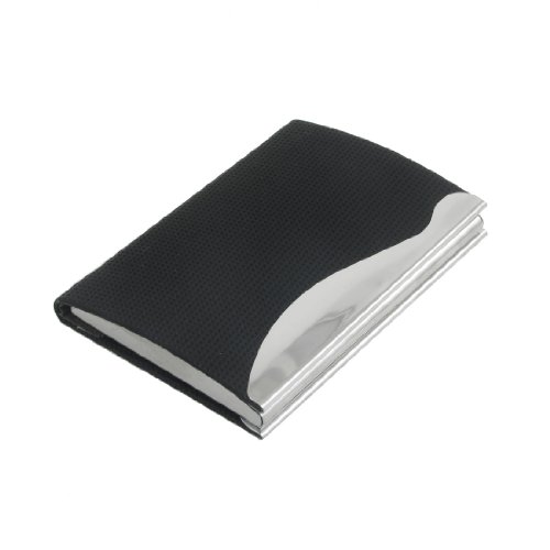 Ruilogod Kunstleder überzogen Checker-Druck-Visitenkarte-Kasten-Schwarz von Ruilogod