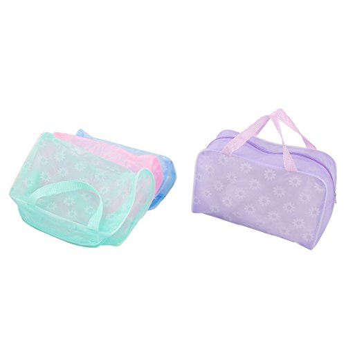 Ruilogod Kunststoff Blumenmuster Haushalts-Make-up-Schönheits-Organizer-Comestasche-Tasche 4pcs bunt von Ruilogod