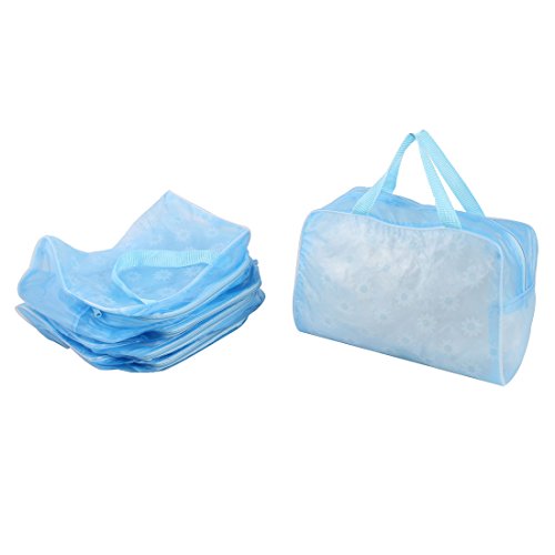 Ruilogod Kunststoff Blumenmuster Reisen Make-up Schönheit Organizer Comestitor Bag 5 stücke Blau von Ruilogod