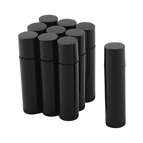 Ruilogod Kunststoff Leeren Lip Balm Rohr Lippenstift Chapstick Container kosmetisches Werkzeug 10 Stück schwarz von Ruilogod
