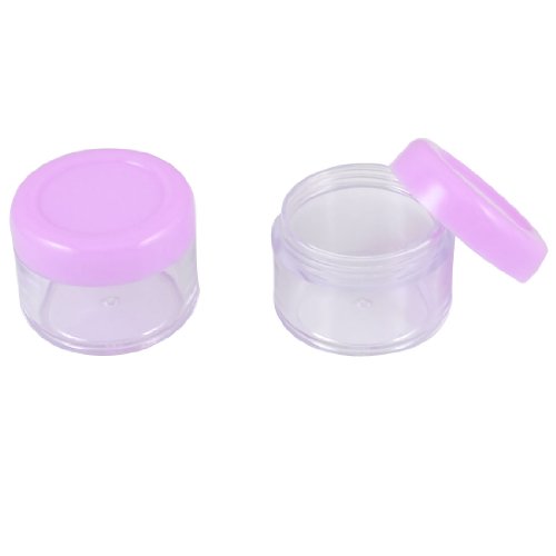 Ruilogod Kunststoff Makeup Runde Leere Container Licht lila Klar 2 Stück W Löffel von Ruilogod
