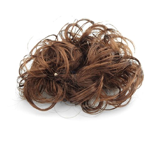 Ruilogod Lady Partei synthetisches Haar Braut Wellungsperücke Toupet Brötchen Dekoration Brown von Ruilogod