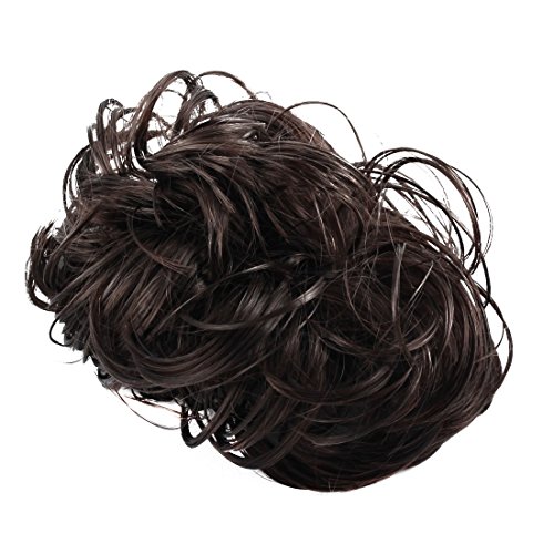 Ruilogod Lady Synthetic-Haar-volle Curly DIY Perücke Toupet Brown von Ruilogod