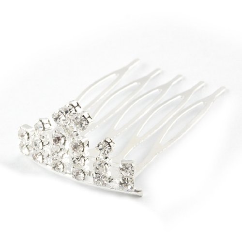 Ruilogod Lady glitzernde Strass-Silber-Ton-Haar-Crown Hairpin Ruilogod Lady glitzernde Strass-Silber-Ton-Haar-Crown Hairpin von Ruilogod