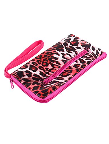 Ruilogod Leopard-Muster Zip Up Lady Frauen-Geldbeutel-Mappen-Beutel Geld-Halter Red von Ruilogod