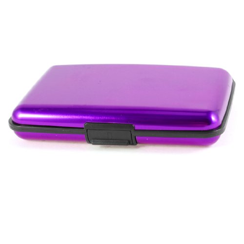 Ruilogod Lila Kunststoff 7 Taschen Geschäftsname VIP Card Case Container Box von Ruilogod