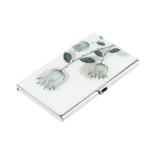 Ruilogod Lotus Muster Rechteck Spiegel Polnische Metall Business Card Case Inhaber Organizer von Ruilogod