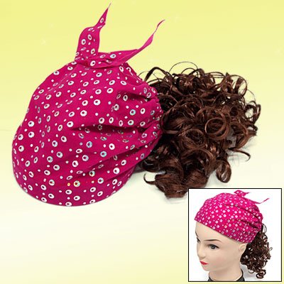 Ruilogod Mädchen Perücke Curly Faux Toupet w Cap Bandana Kopftuch Combo von Ruilogod