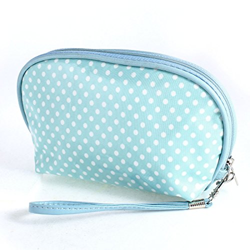 Ruilogod Mädchen Reißverschluss Schwarz Make Up Tasche Tasche Light Blue w Handschlaufe von Ruilogod