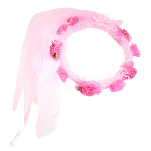 Ruilogod Mädchen Rosa Blume Dekor Tüll Spitze Detail Haar Kranz von Ruilogod