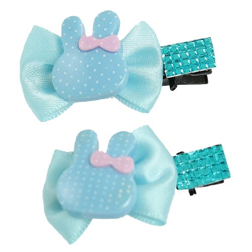 Ruilogod Mädchen Sky Blue bowknot Dekor Zähne Bögen Alligatorhaar-Klipps 2 Stück von Ruilogod