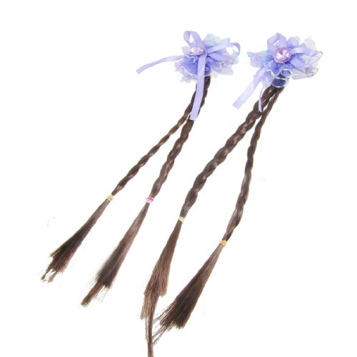 Ruilogod Mädchen Strass Decor Bowknot Zentrierender Blumenzapfen Perücke Periwig Lila von Ruilogod