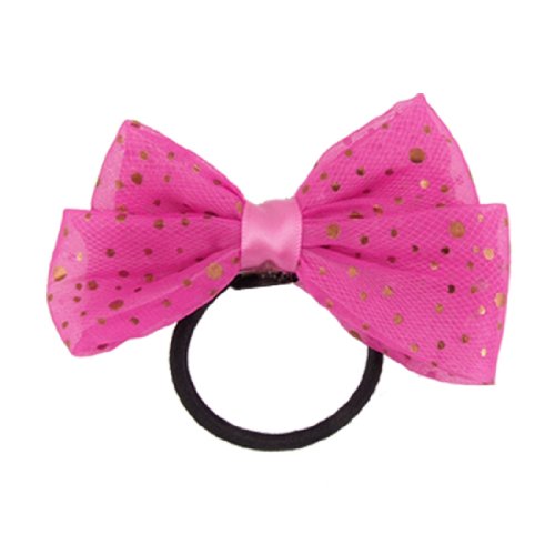 Ruilogod Mädchen punktiert Chiffon Bowknot Schwarzes elastisches Haarband von Ruilogod