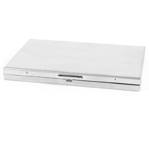 Ruilogod Männer Silber Ton Polierter Rechteck Geschäftsname Kartenkoffer 9.5x6cm von Ruilogod